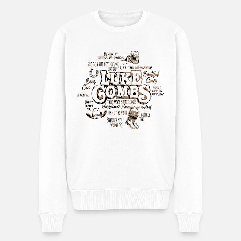 Combs Chansons 3 - Pull Premium bio Homme - blanc