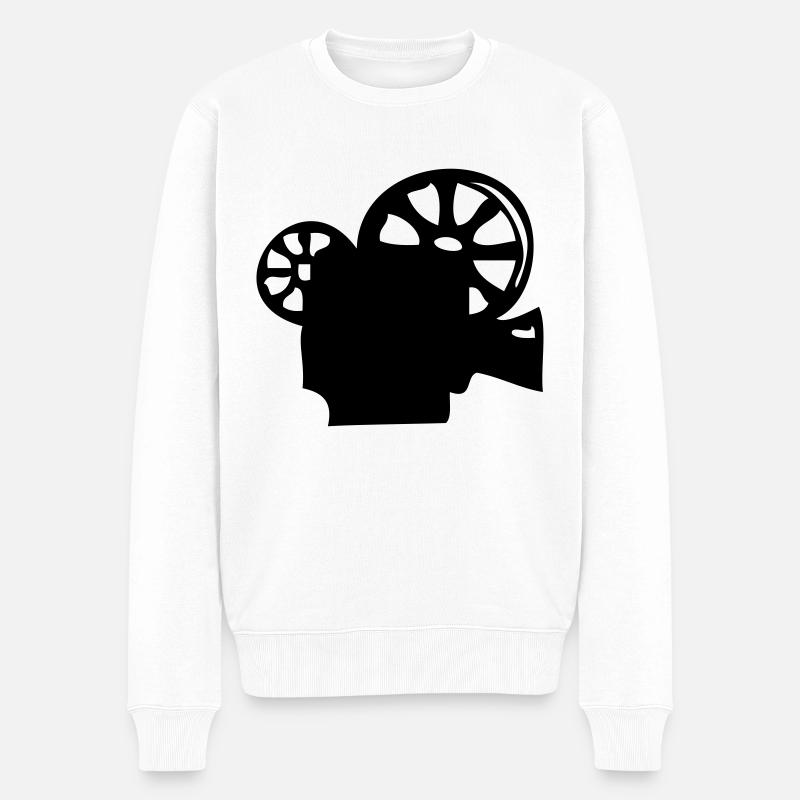 Scheinwerfer für Kino - Männer Premium Bio Pullover - Weiß