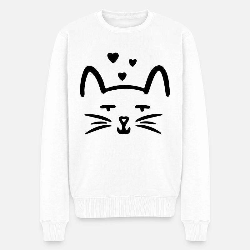 kitty love katzen liebe - Männer Premium Bio Pullover - Weiß