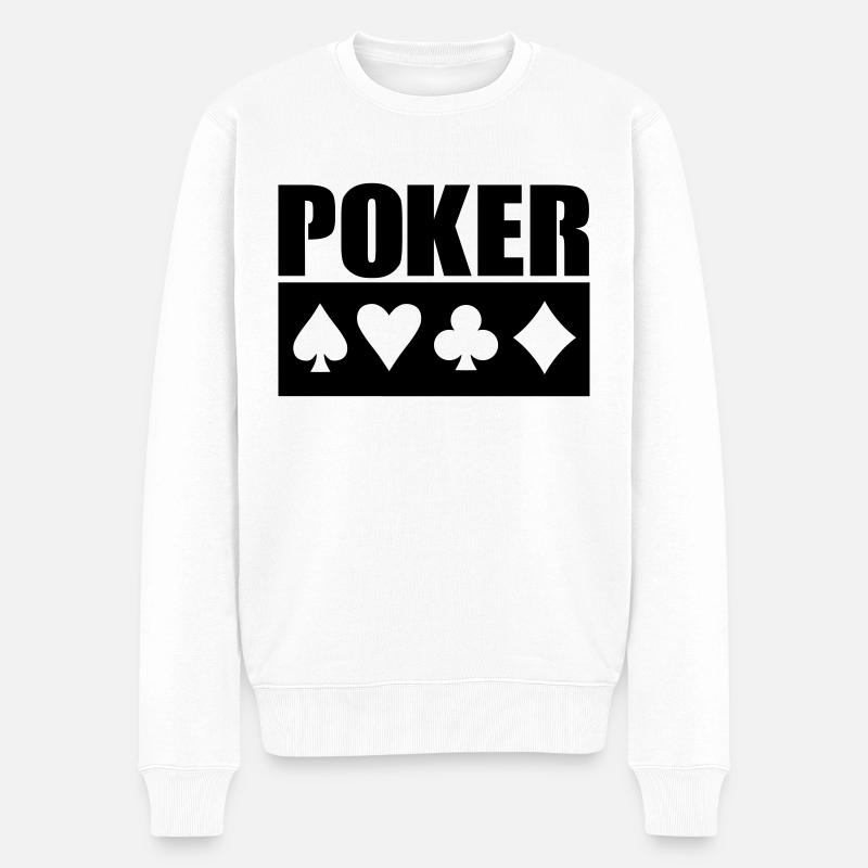 Poker - Männer Premium Bio Pullover - Weiß