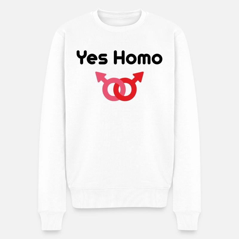 Yes Homo - Männer Premium Bio Pullover - Weiß