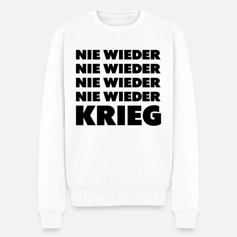 Nie wieder Krieg - Männer Premium Bio Pullover - Weiß