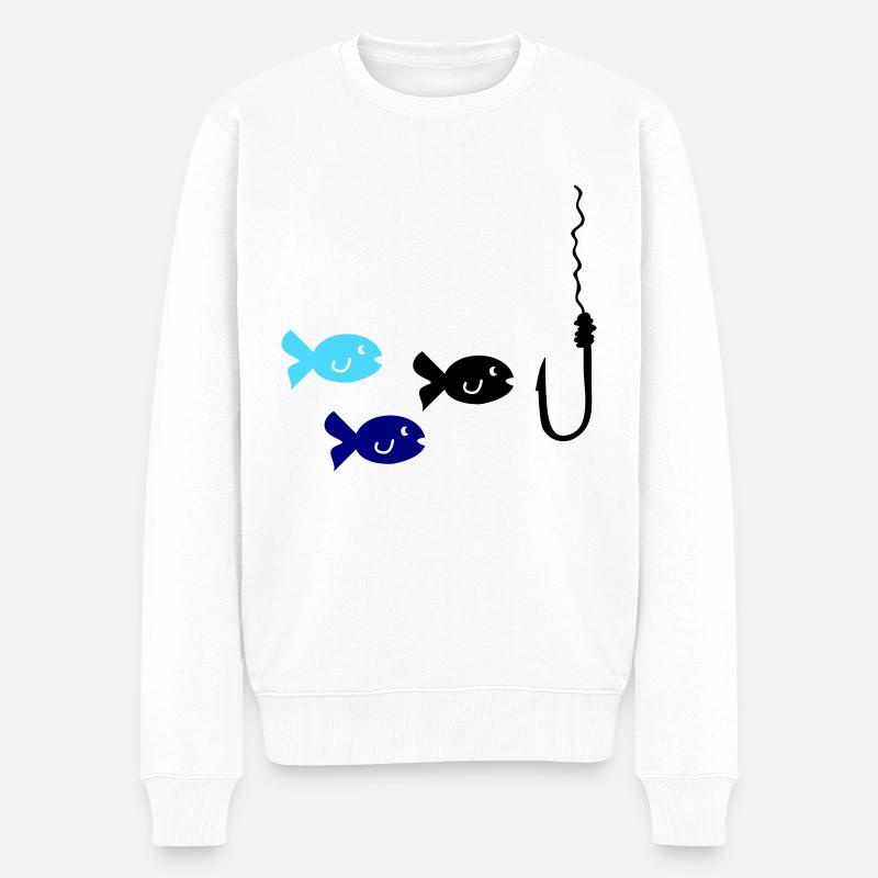 Angeln Fische - Männer Premium Bio Pullover - Weiß