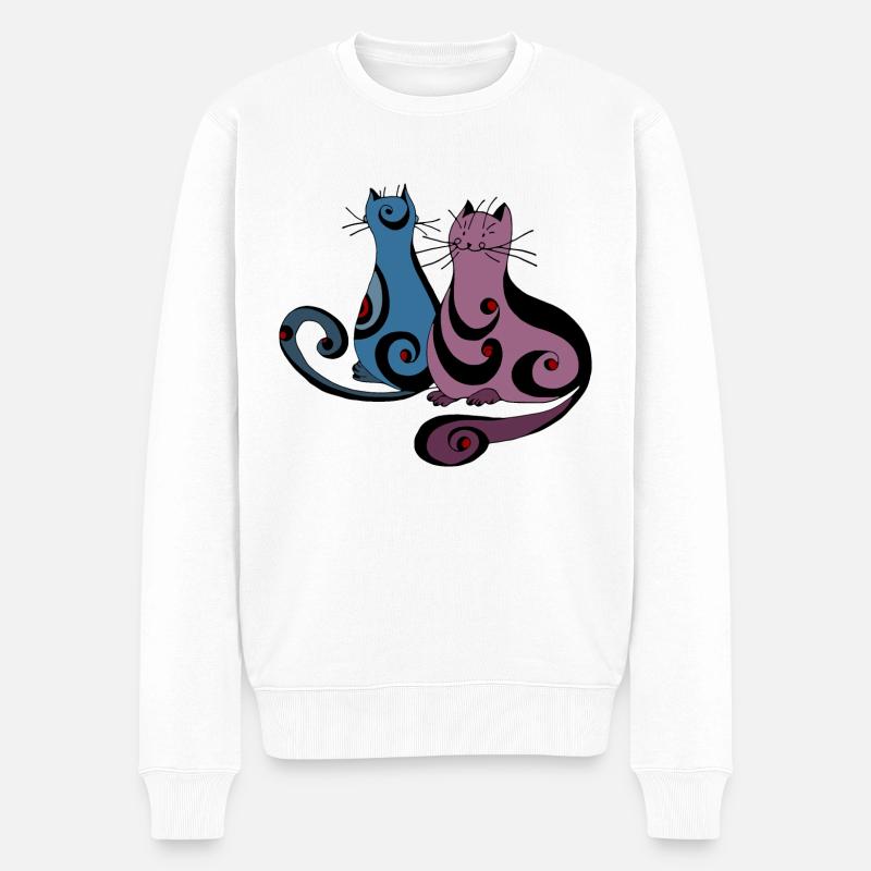 Chats - Pull Premium bio Homme - blanc