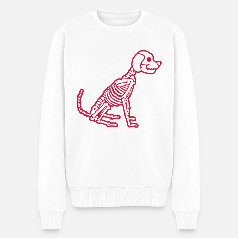 Cool Skeleton Dog Design - Pull Premium bio Homme - blanc