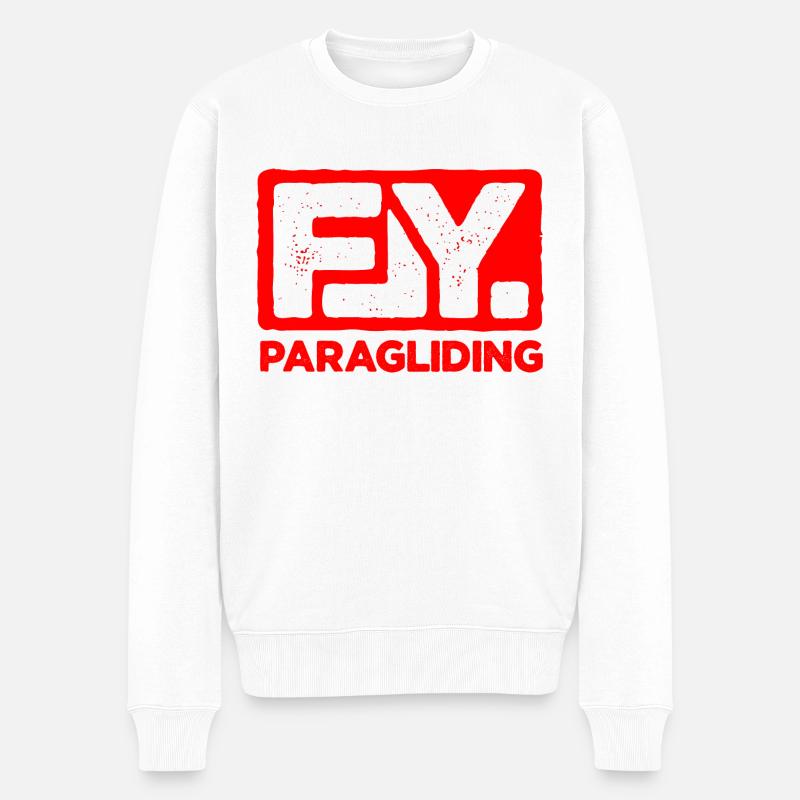 FLY PARAGLIDING - Männer Premium Bio Pullover - Weiß