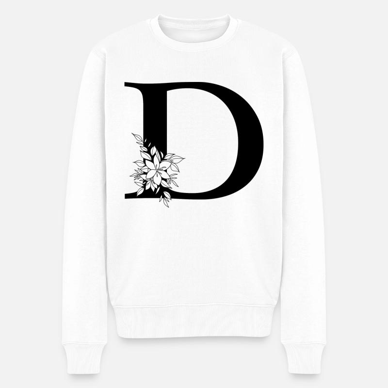 Buchstabe D - Männer Premium Bio Pullover - Weiß