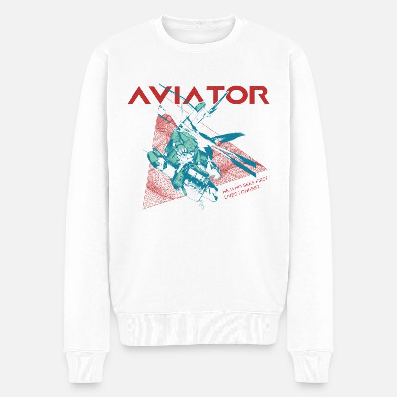 Hélicoptère aviateur - Pull Premium bio Homme - blanc