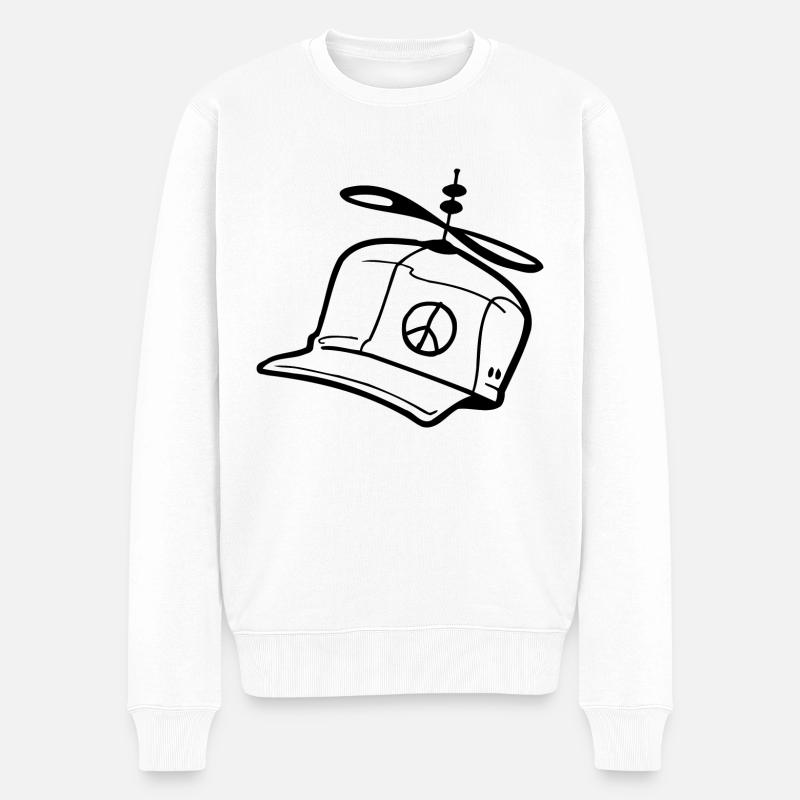 Cap "Peace" - Männer Premium Bio Pullover - Weiß