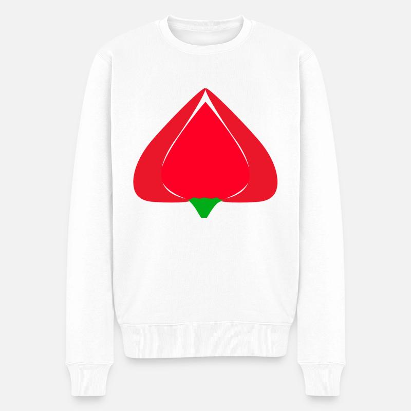 Tulpe - Männer Premium Bio Pullover - Weiß