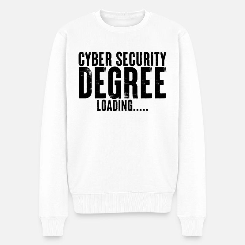 Cyber Security Degree Loading - Männer Premium Bio Pullover - Weiß