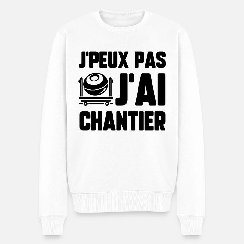 J’peux pas j’ai chantier - Pull Premium bio Homme - blanc