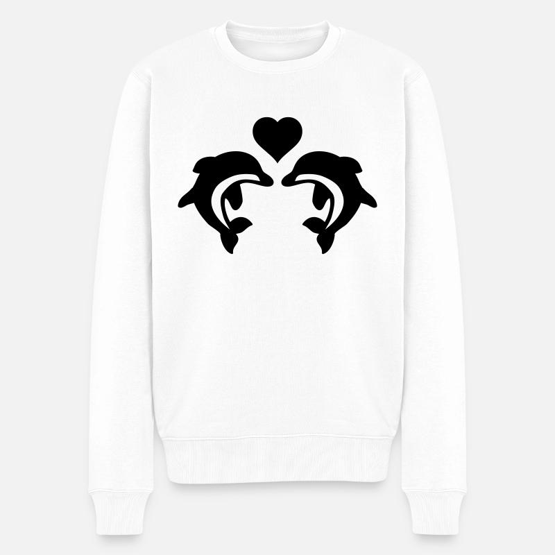 Amour de dauphin - Pull Premium bio Homme - blanc