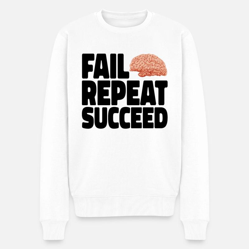 Fail into Succeed black - Männer Premium Bio Pullover - Weiß