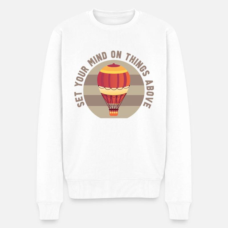 Heißluftballon & Ballon Fahrer Geschenk - Männer Premium Bio Pullover - Weiß