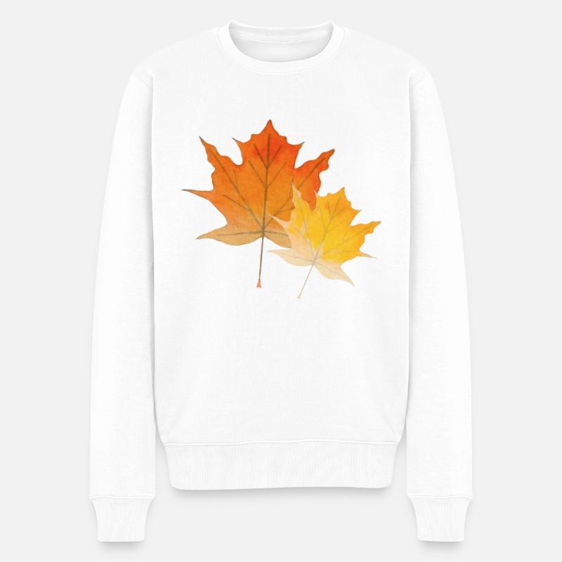 Feuilles d'érable - Pull Premium bio Homme - blanc