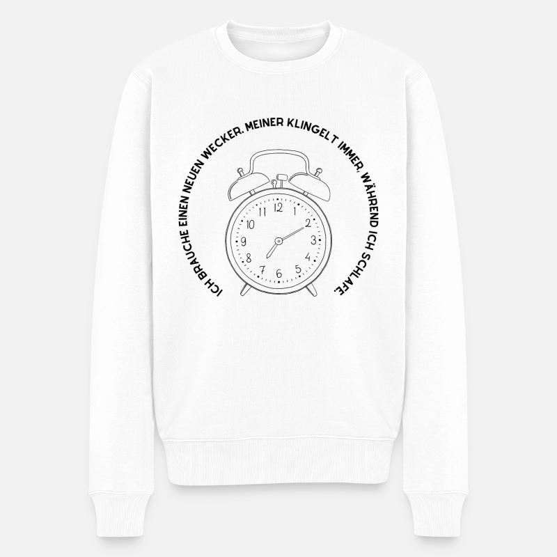 Wecker - Männer Premium Bio Pullover - Weiß