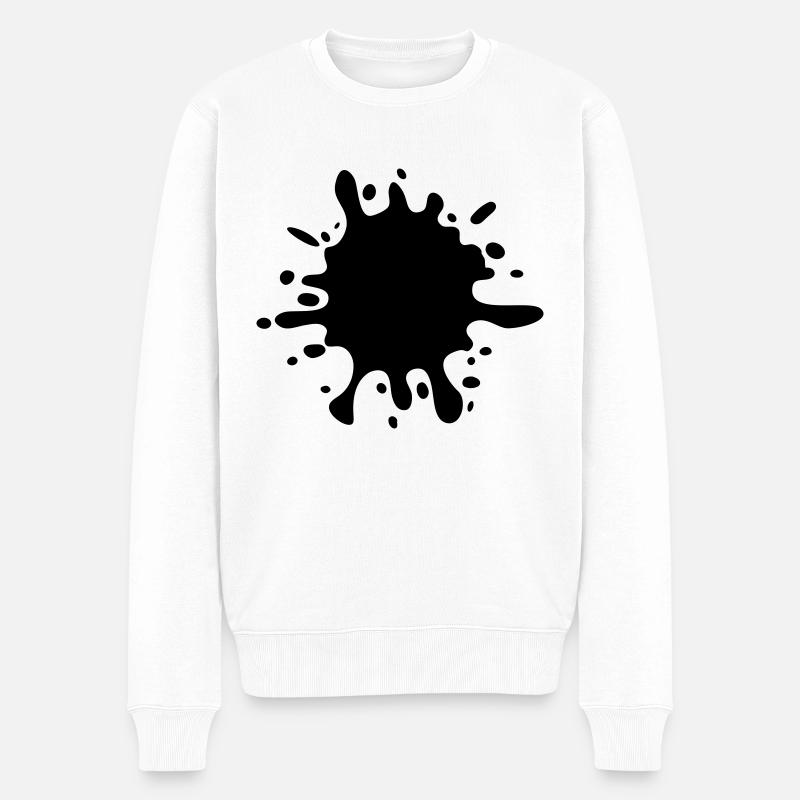 Farbklecks - Männer Premium Bio Pullover - Weiß