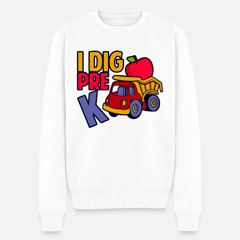 I Dig Pre-K - Männer Premium Bio Pullover - Weiß