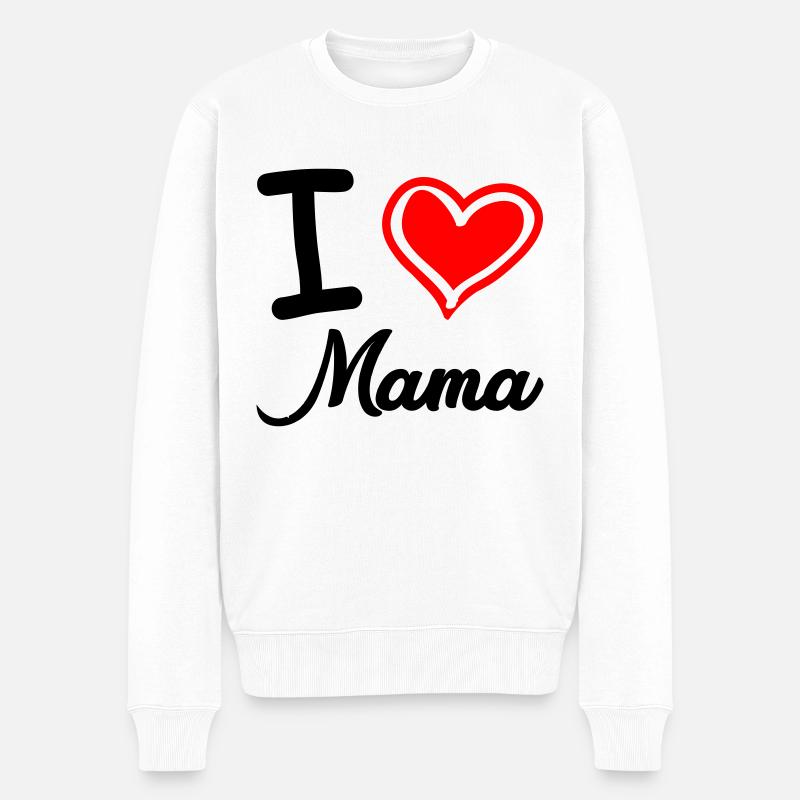 i love mama - Männer Premium Bio Pullover - Weiß