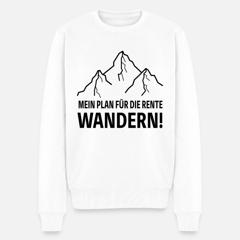 Wandern Berge lustige Sprüche Rente Rentner Opa - Männer Premium Bio Pullover - Weiß
