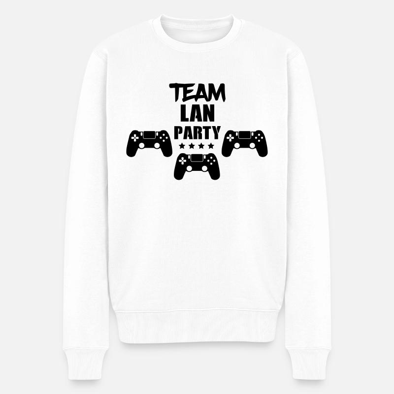 Équipe LAN Party - Pull Premium bio Homme - blanc