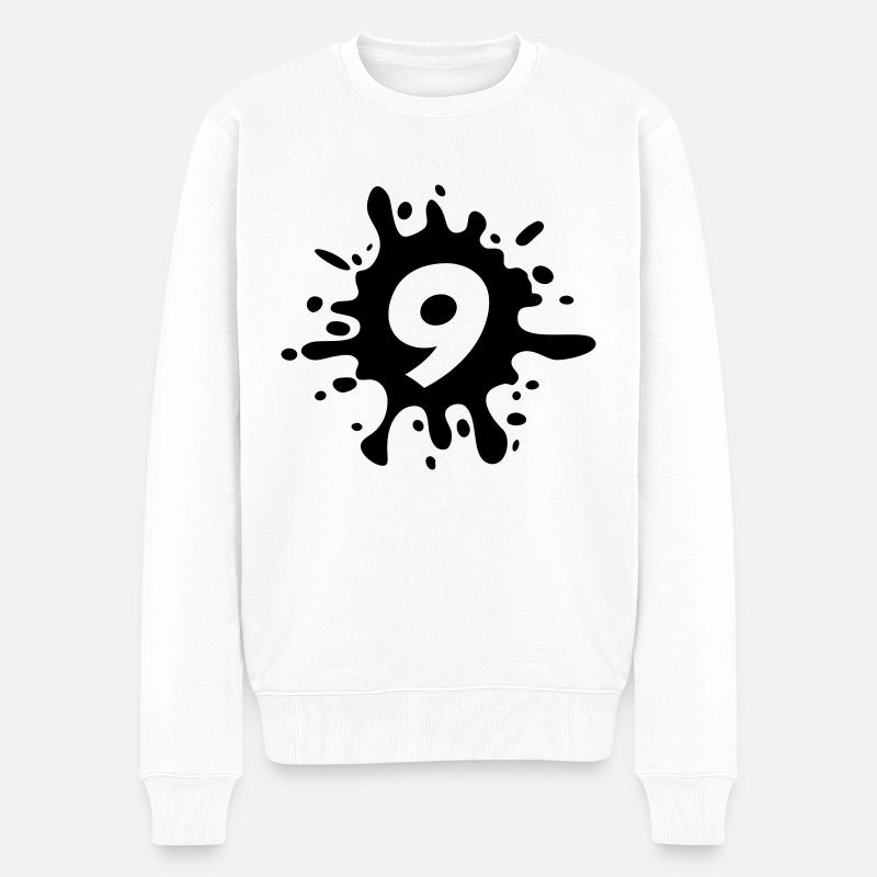 9 - Männer Premium Bio Pullover - Weiß