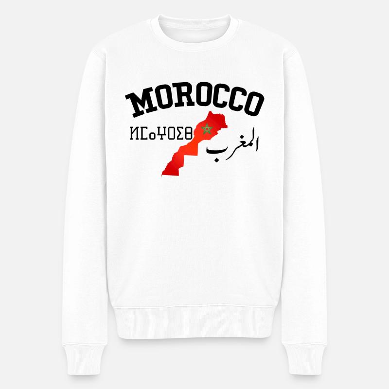 Maroc en Langue Amazighe et Arabe - Pull Premium bio Homme - blanc