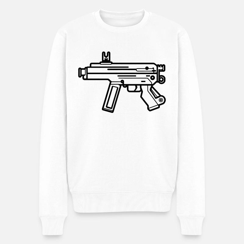 Maschinenpistole - Männer Premium Bio Pullover - Weiß