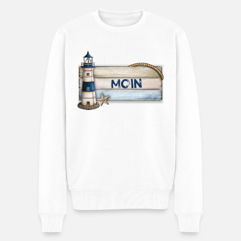 Moin (avec phare) - Pull Premium bio Homme - blanc