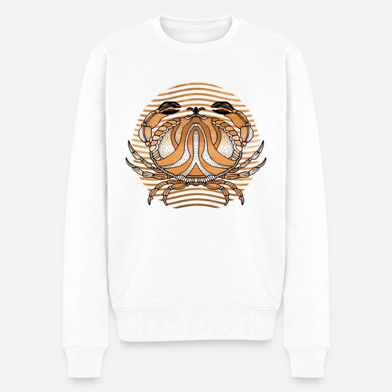 Krebs - Männer Premium Bio Pullover - Weiß