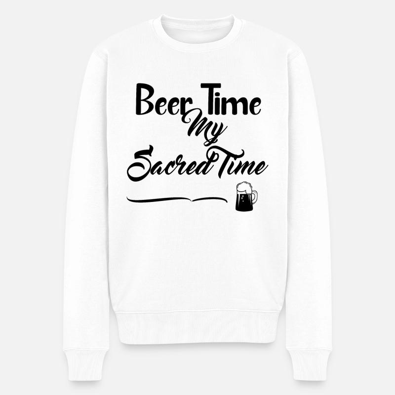 Beer Time - Boisson alcoolisée - Pull Premium bio Homme - blanc