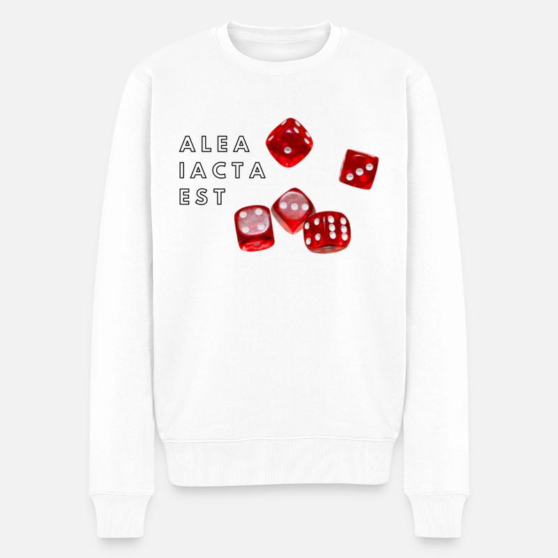 alea iacta est Die Würfel sind gefallen - Männer Premium Bio Pullover - Weiß