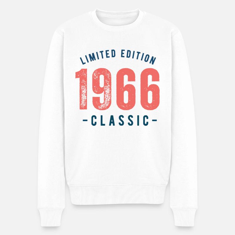 1966 White Aesthetic Limited Edition - Männer Premium Bio Pullover - Weiß