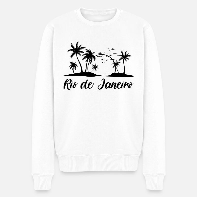 rio de janeiro - Männer Premium Bio Pullover - Weiß