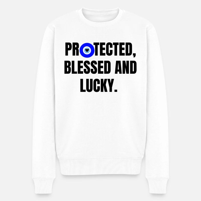 Protected and lucky - Pull Premium bio Homme - blanc