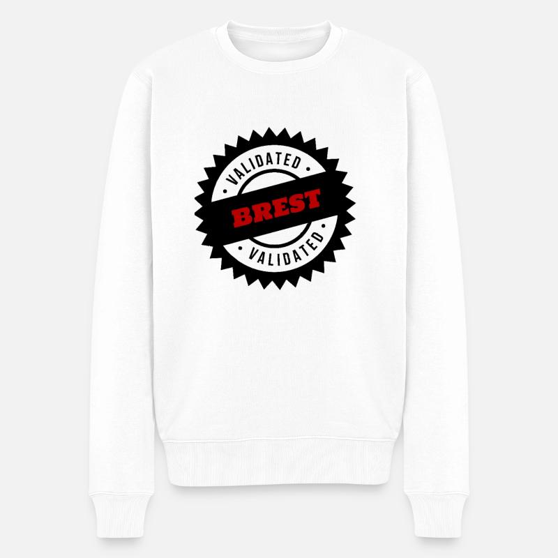 BREST VALIDIEREN - Männer Premium Bio Pullover - Weiß