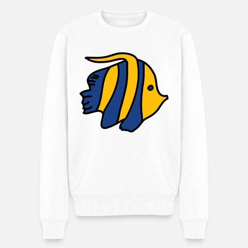 Flounder - Men's Premium Organic Jumper - white