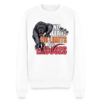 No fears - Männer Premium Bio Pullover - Weiß - Vorne - Thijin (182cm)