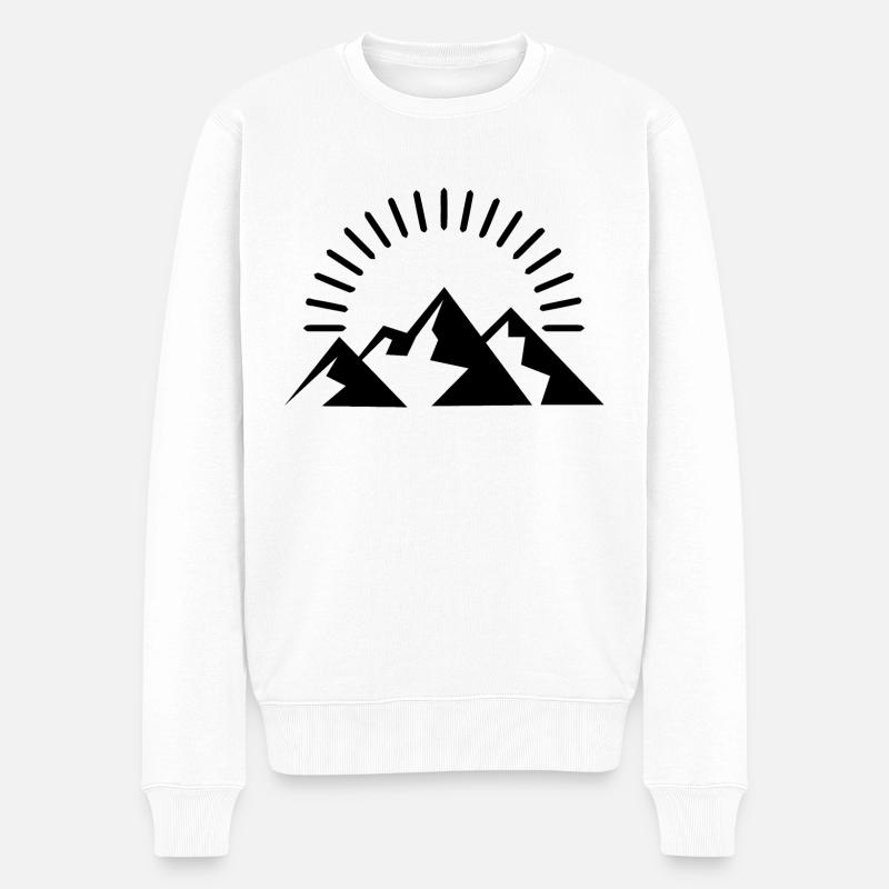 Berg - (19) - Männer Premium Bio Pullover - Weiß