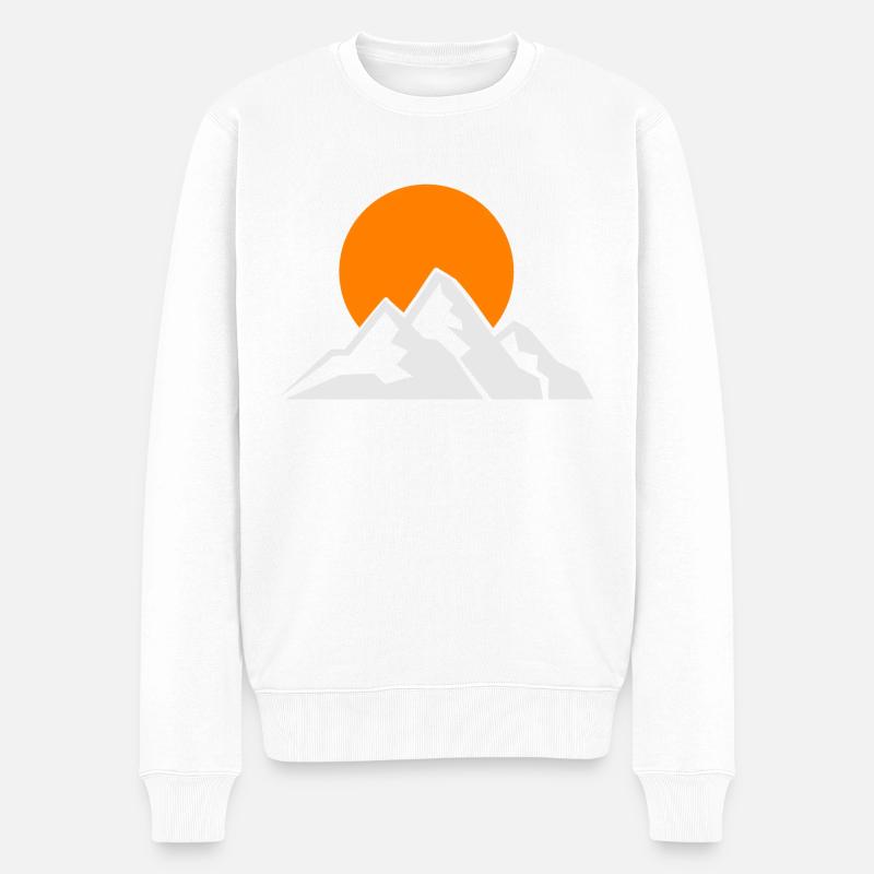 Berg - (26) - Männer Premium Bio Pullover - Weiß
