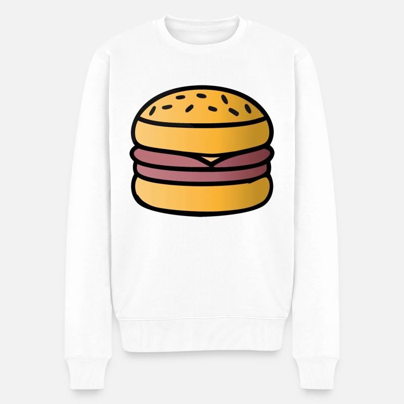 BURGER - Männer Premium Bio Pullover - Weiß