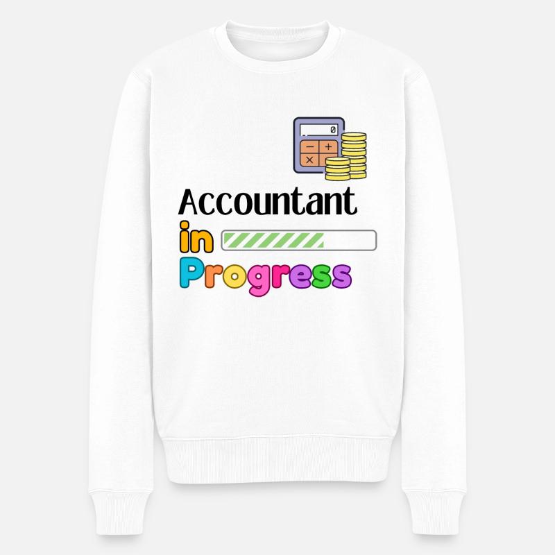 Accountant in progress Bester Buchhalter-Student - Männer Premium Bio Pullover - Weiß