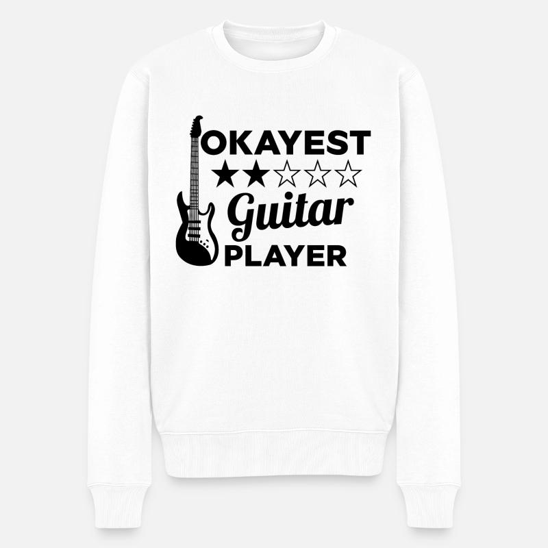 Okayest Guitar Player - Guitariste drôle - Pull Premium bio Homme - blanc