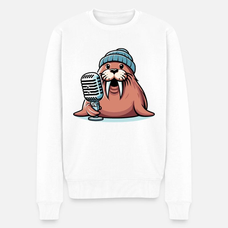 Walrus à l’antenne - Pull Premium bio Homme - blanc