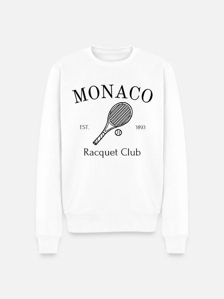 Monaco - Tennis - Frankreich - Souvenir - Männer Premium Bio Pullover - Weiß