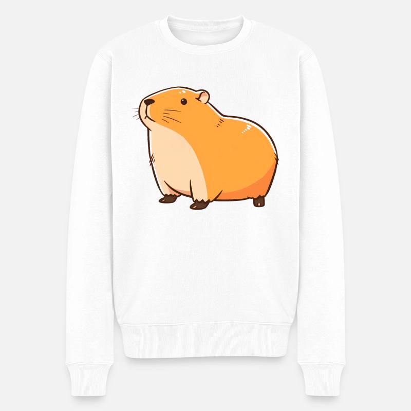 Capybara - Männer Premium Bio Pullover - Weiß
