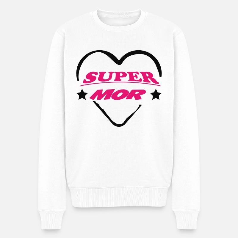 SUPER MOR - Männer Premium Bio Pullover - Weiß