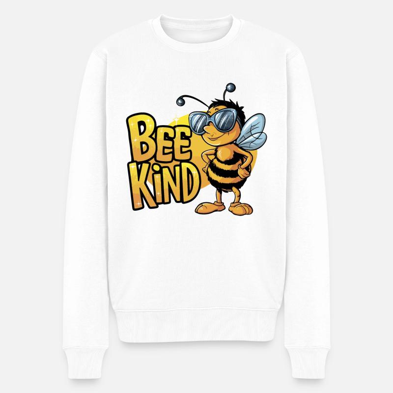 Bee Kind Biene - Männer Premium Bio Pullover - Weiß