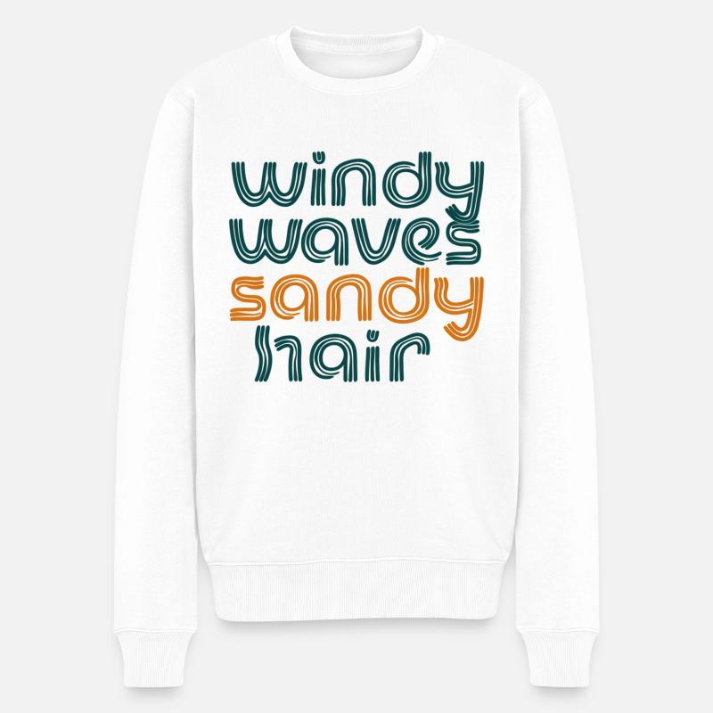 windy waves - Männer Premium Bio Pullover - Weiß